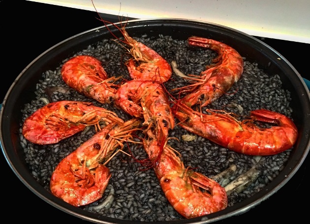 Black risotto, a Croatian seafood dish