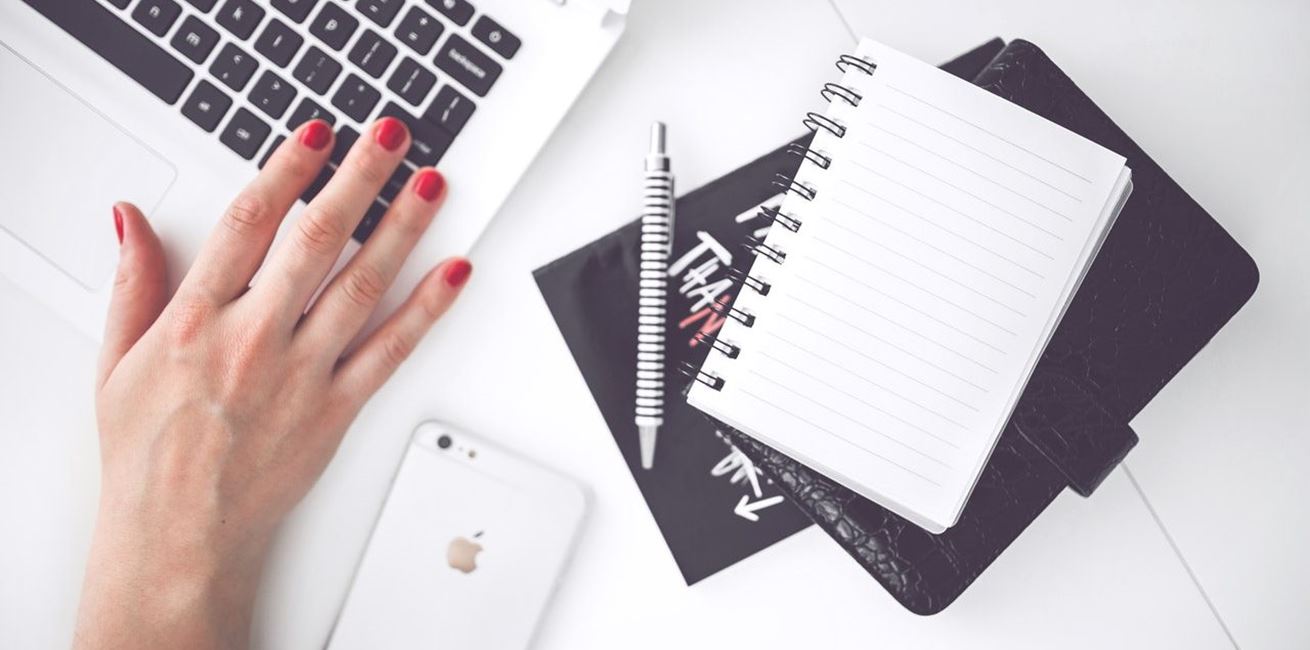 Woman Hand Smartphone Desk