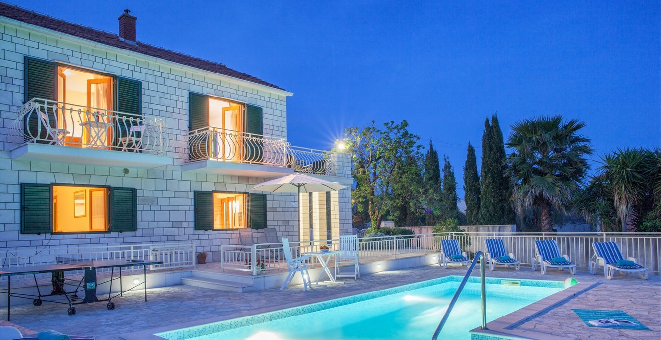 Villa Vjeka Pool At Night