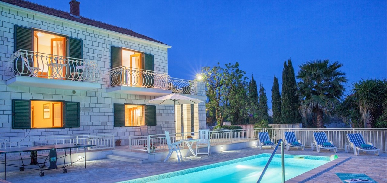 Villa Vjeka Pool At Night