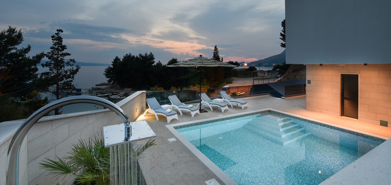 Sunset And Outside Shower