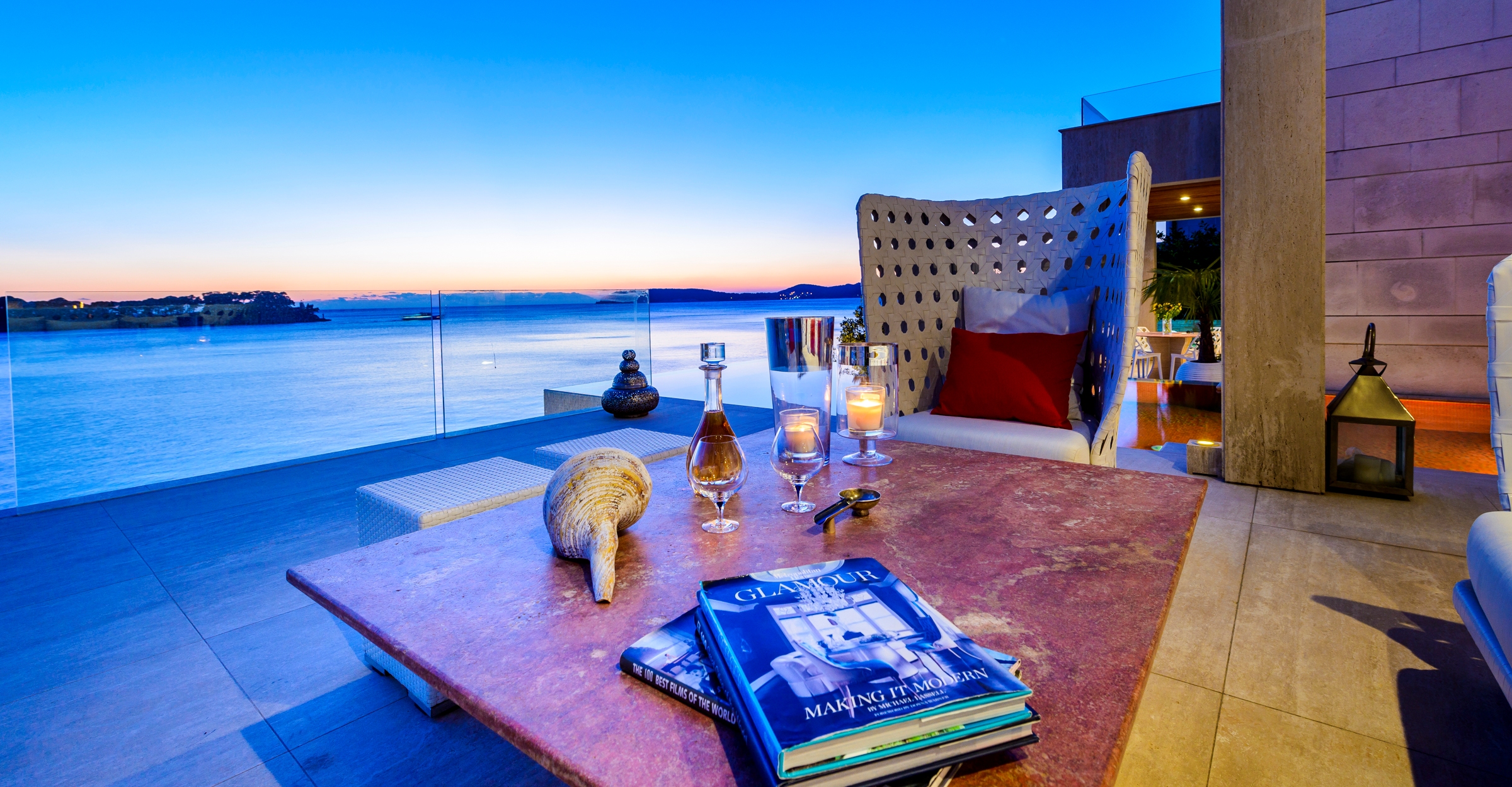 Outside Seating And Sunset