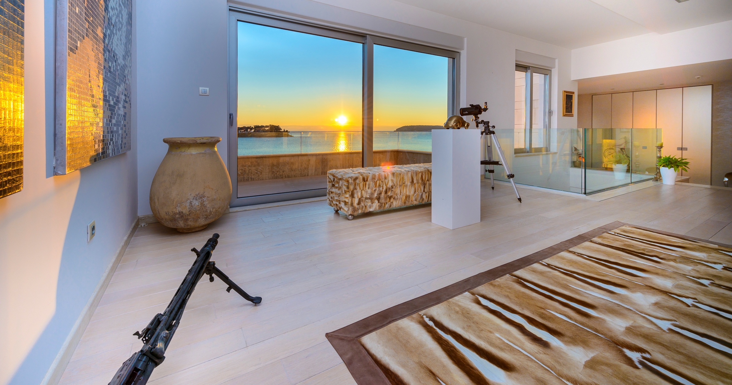 Telescope And Sun Set