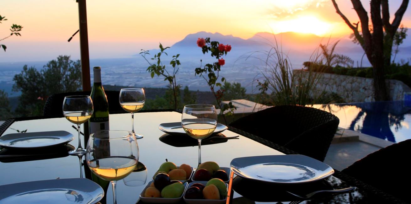 Dine on the terrace as you watch the sun set