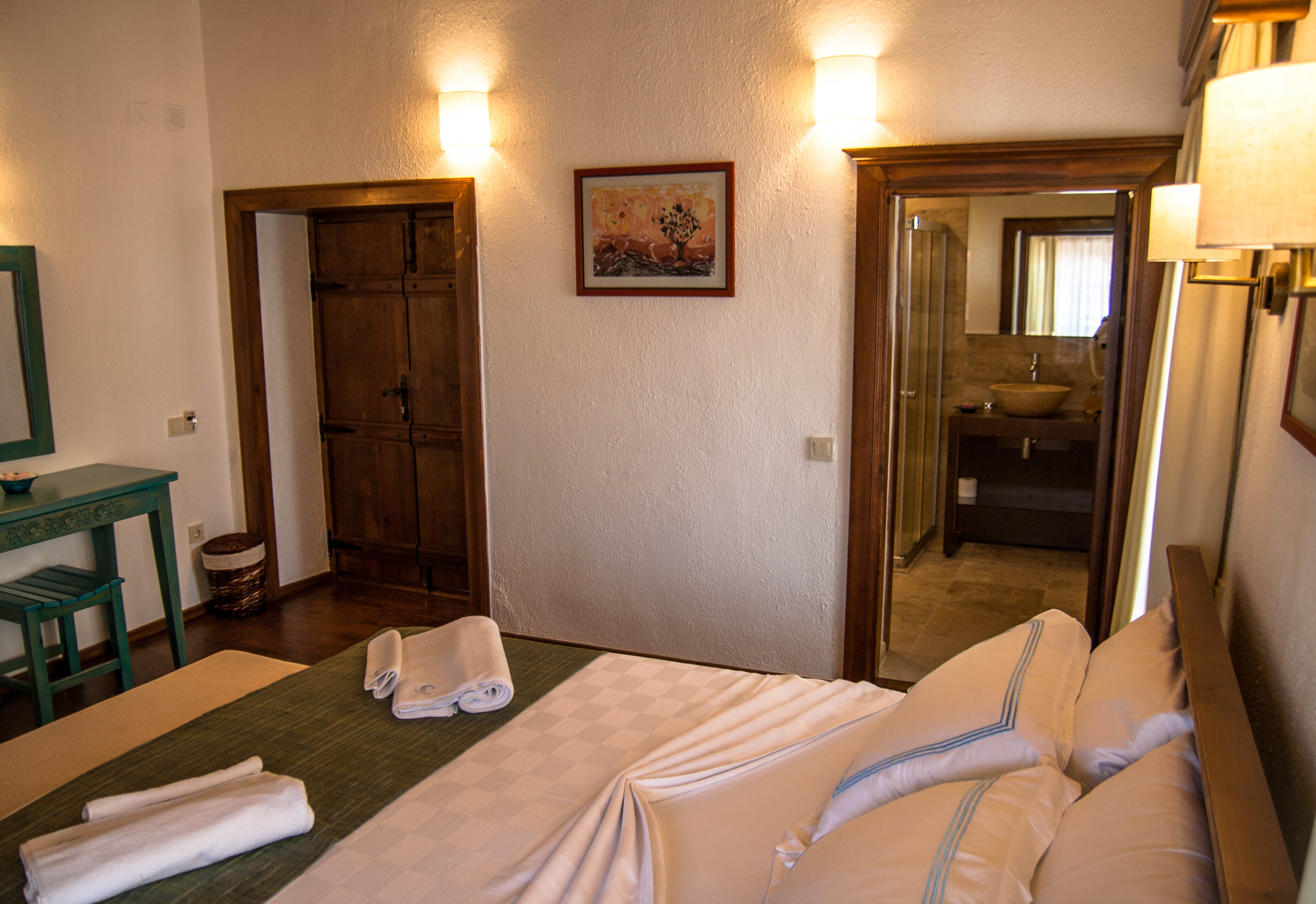 A spacious room with high ceiling