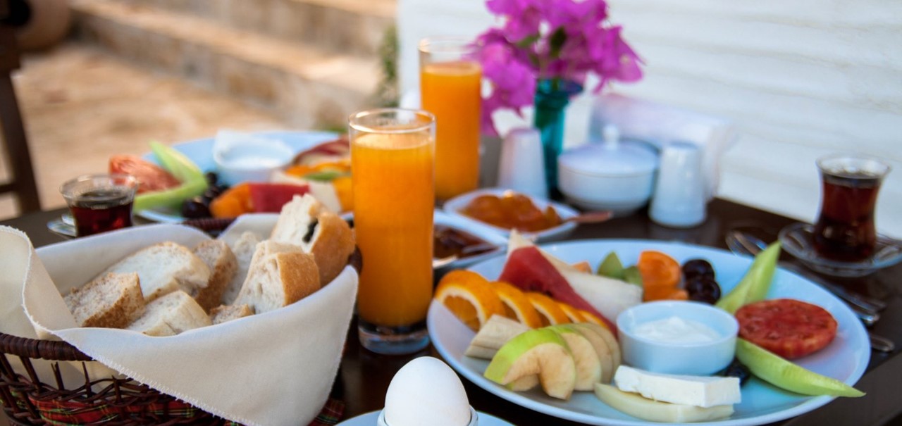 Turkish breakfast served outside your room