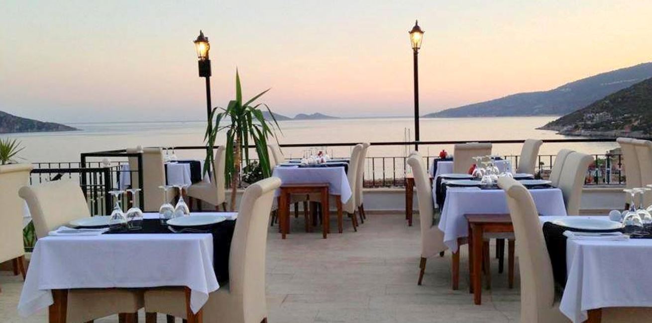 The fabulous views from the Nar terrace restaurant in Kalkan