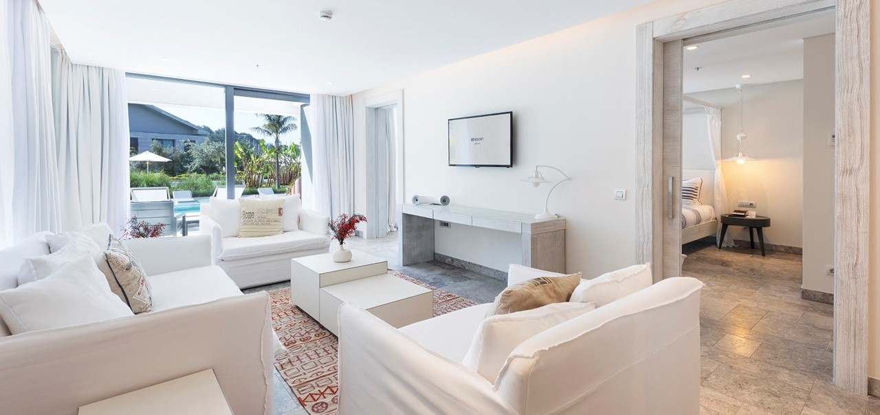 Premier Suite Pool Access Living Room