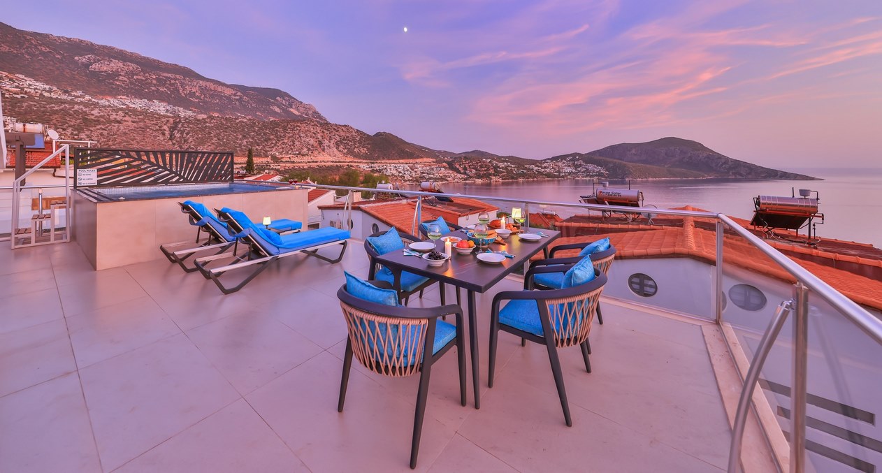 Terrace At Dusk To Town