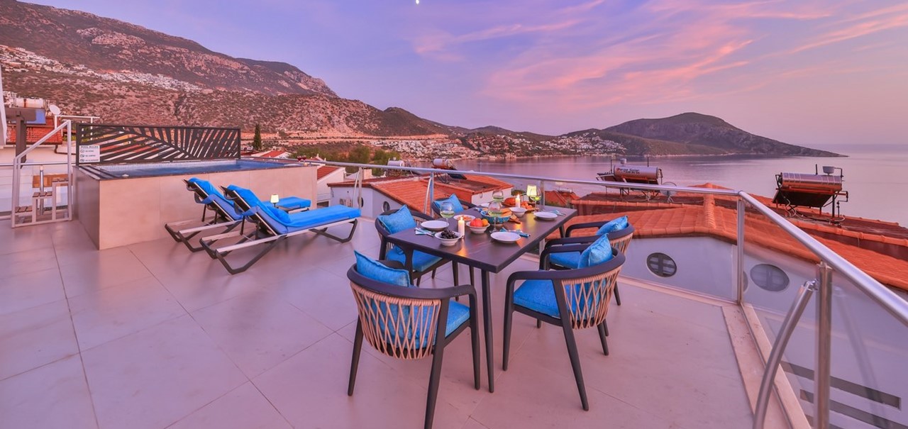 Terrace At Dusk To Town