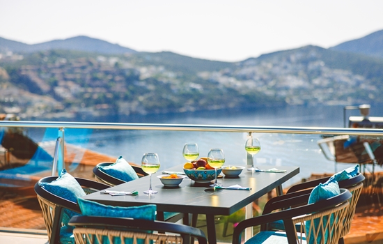 Dining Table Close Up Out To Sea Copy