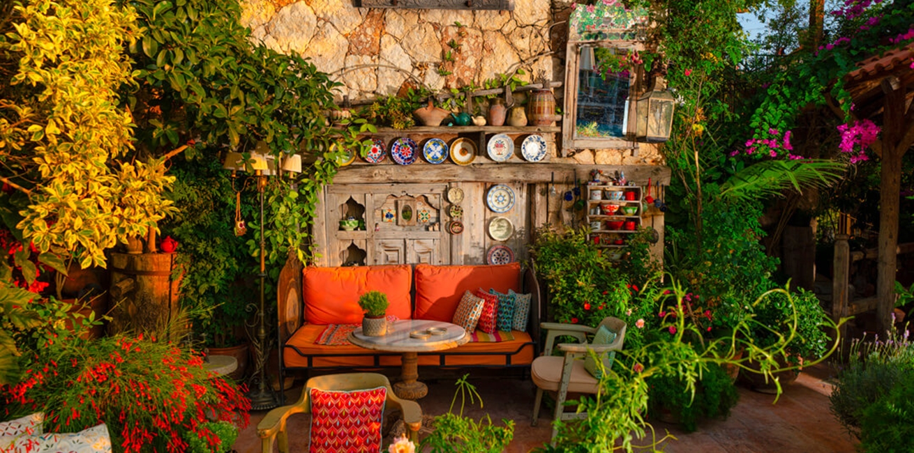 Fidanka Hotel In Kalkan Turkey Outside Seating