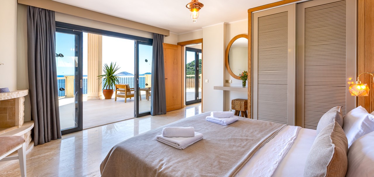Villa Guney Exclusive Kalkan Double Bedroom With Sea View