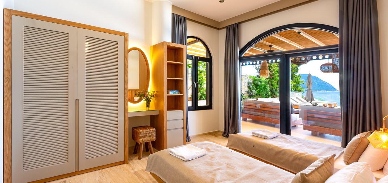 Villa Guney Exclusive Kalkan Ground Floor Twin Bedroom With Sea View