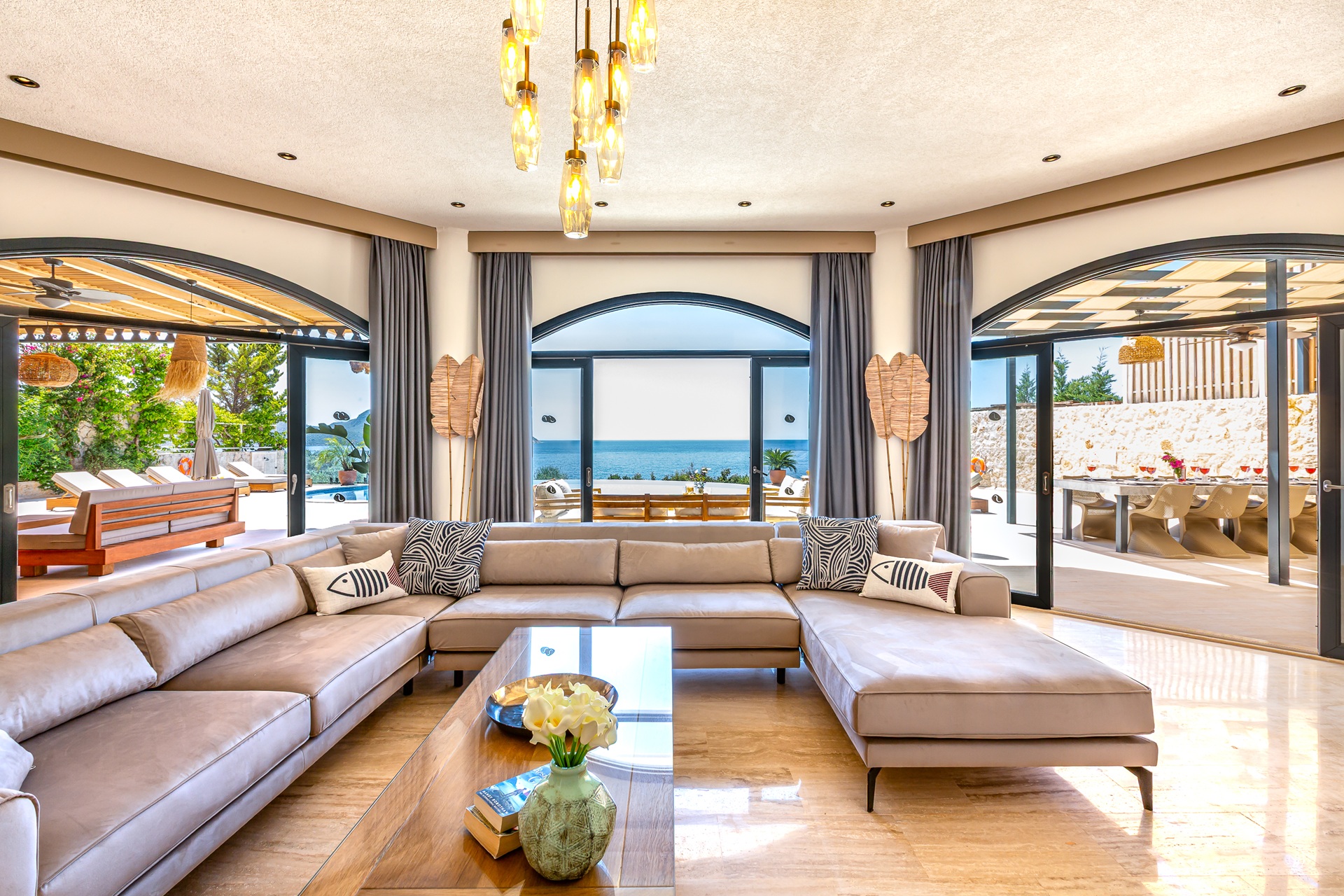 Villa Guney Exclusive Kalkan Living Room And Sea View