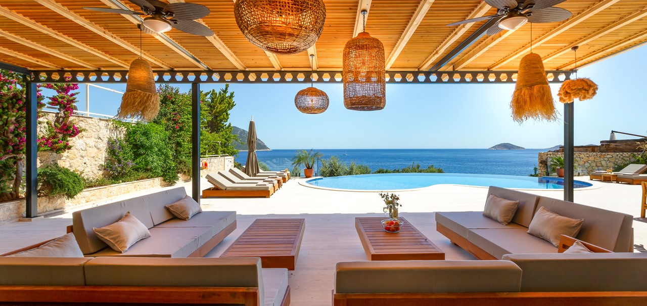 Villa Guney Exclusive Kalkan Pool Terrace With Seating