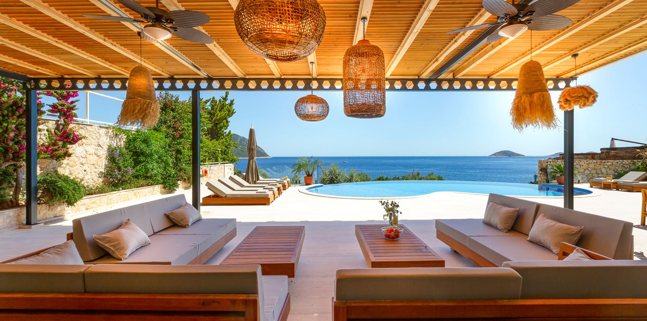 Villa Guney Exclusive Kalkan Pool Terrace With Seating