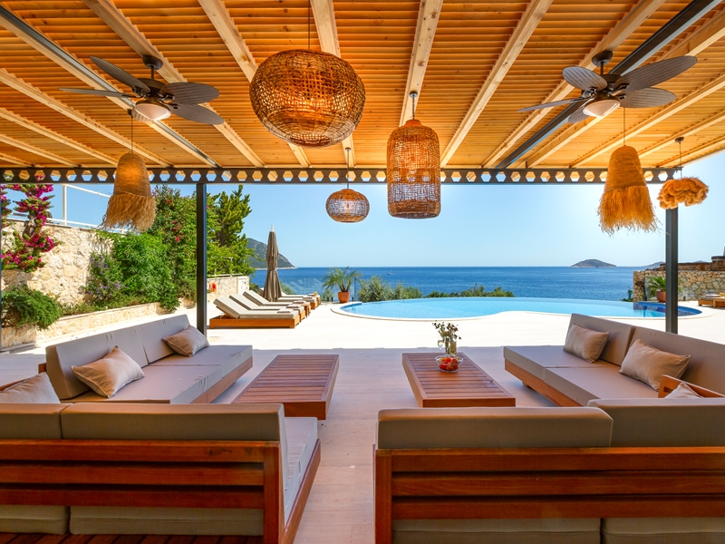 Villa Guney Exclusive Kalkan Pool Terrace With Seating
