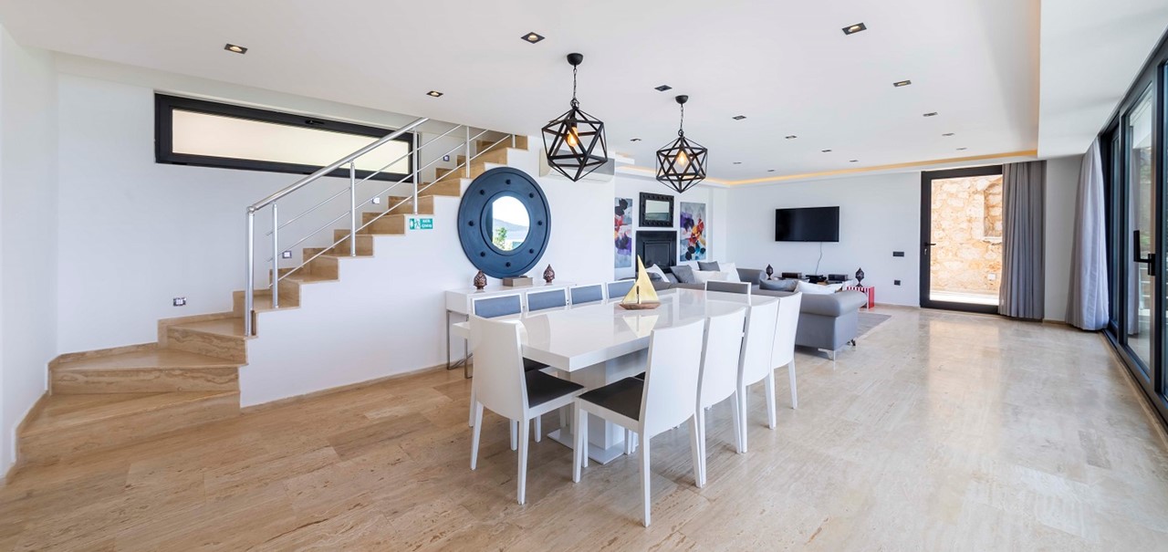 Villa Lumineux Kalkan Living Area And Kitchen 4