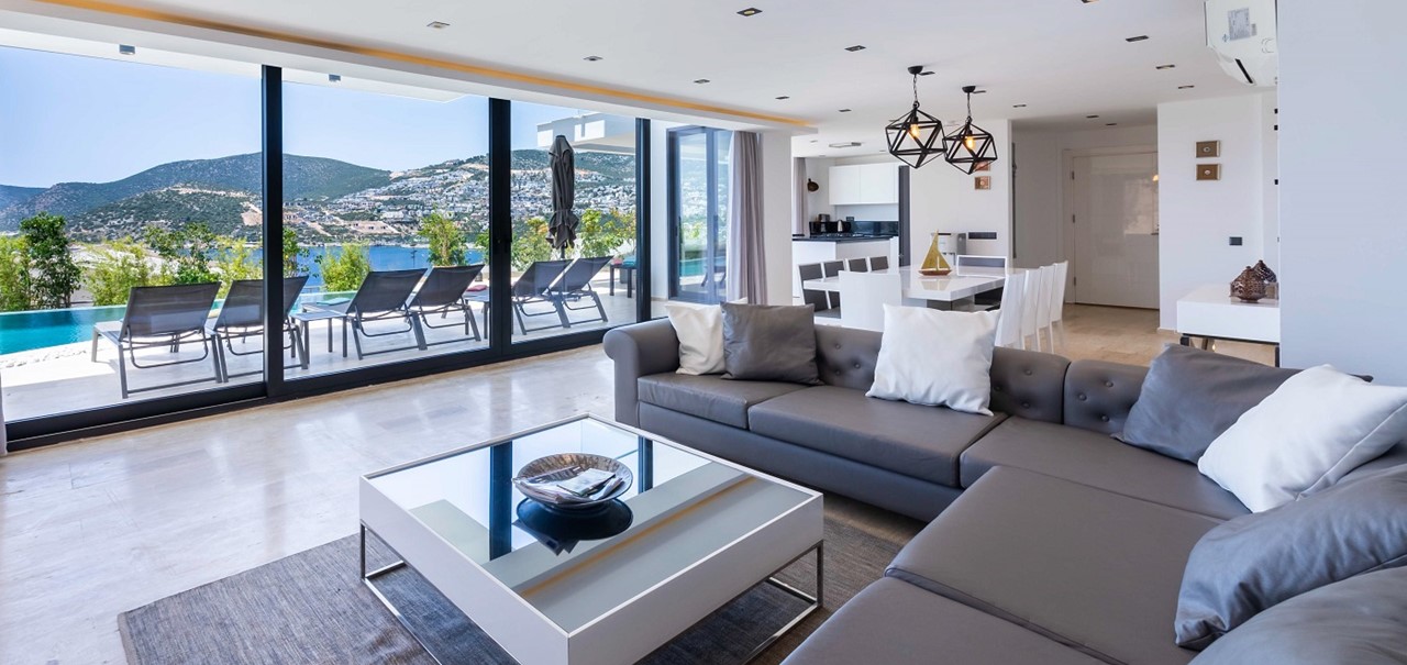 Villa Lumineux Kalkan Living Area And Kitchen 7