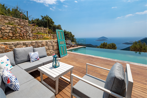 Sea-view terrace at a villa near Kas
