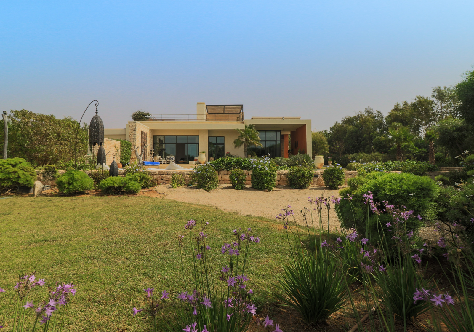 Garden setting at a coastal villa in Morocco