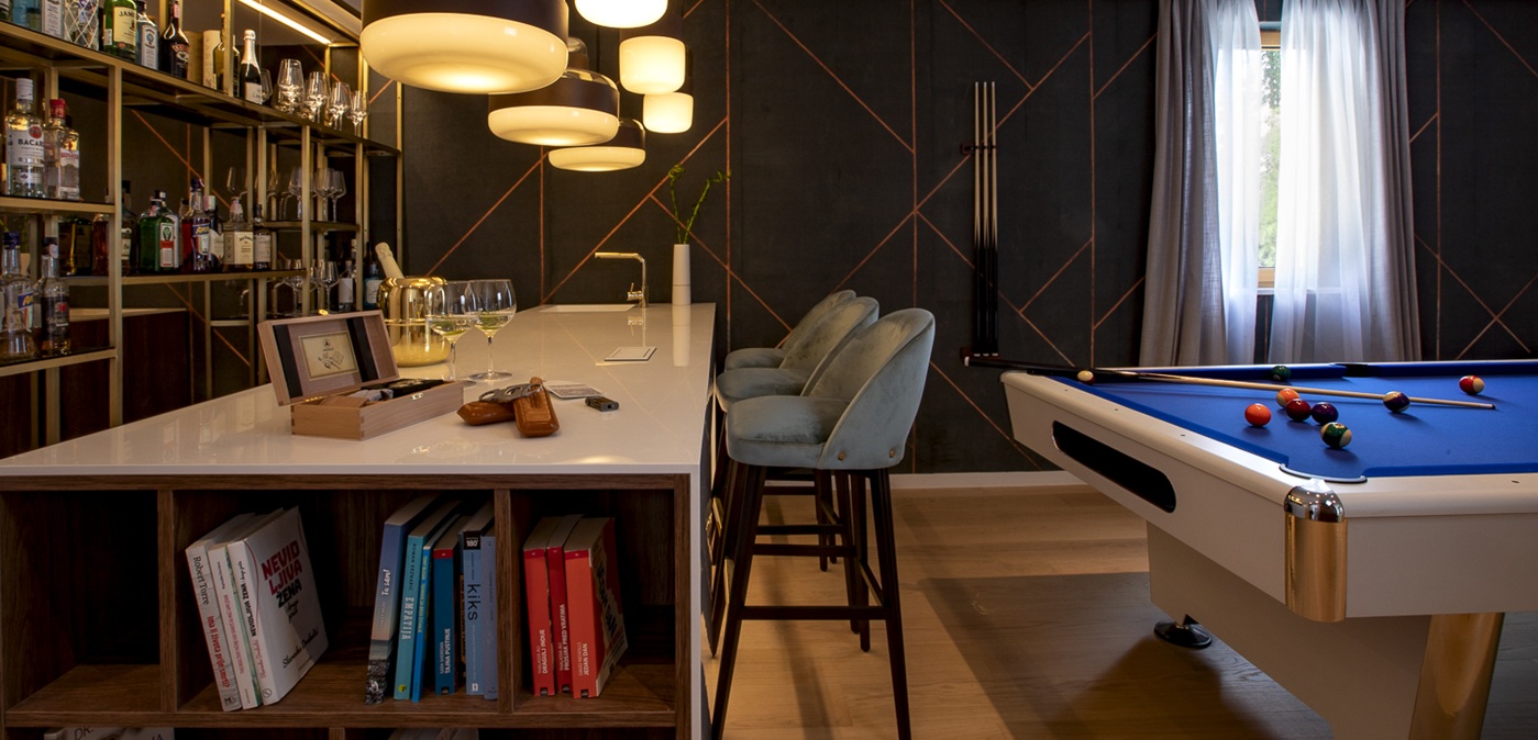 012 Villa Bellevue Dubrovnik Bar Room With Billiards Table