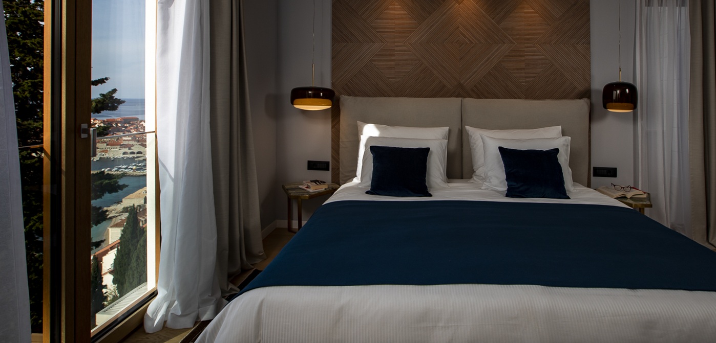 026 Villa Bellevue Dubrovnik Bedroom With City View