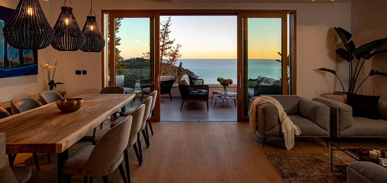 056 Villa Bellevue Dubrovnik View From Living Room At Sunset