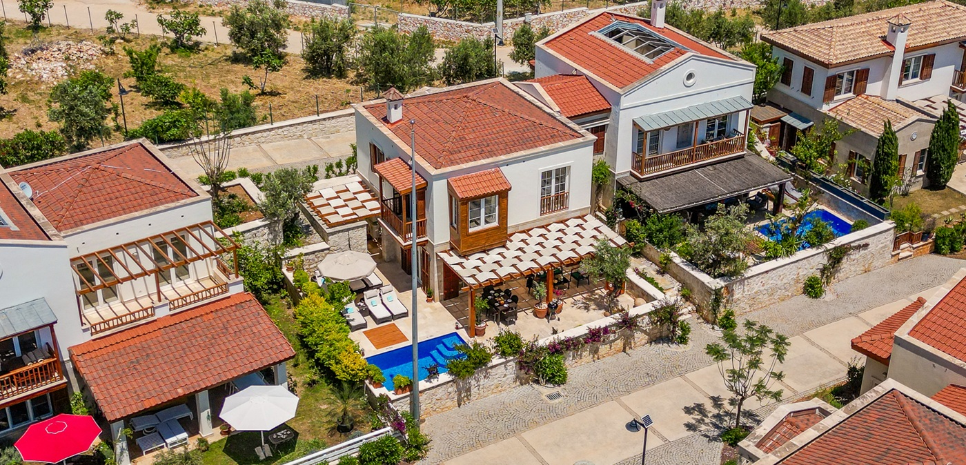 Villa Kalu Lavanta Kalkan Drone From Front KA0A0001126