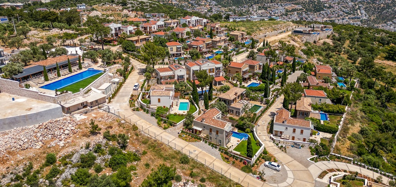 Villa Kalu Lavanta Kalkan Drone From Front 4 KA0A0001123